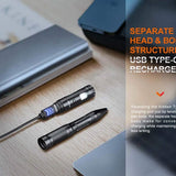 Fenix T6 USB-C Rechargeable Penlight - 80 Lumens - Uses Built-in 100mAh Li-Poly Battery Pack - Black or Blue