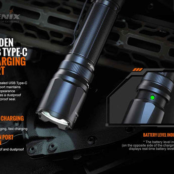 Fenix TK20R V2.0 USB-C Rechargeable LED Flashlight - 3 x Luminus SFT70 - 3000 Lumens - Includes 1 x 21700