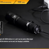Fenix TK20R USB Rechargeable Tactical Flashlight - CREE XP-L HI V3 LED - 1000 Lumens - Uses 1 x 18650 (Included) or 2 x CR123A