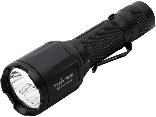 Fenix TK25RB Tri-Color Tactical Flashlight - CREE XP-G2 S3 LED - CREE XP-E2 Red and Blue LEDs - 1000 Lumens - Uses 1 x 18650 or 2 x CR123A