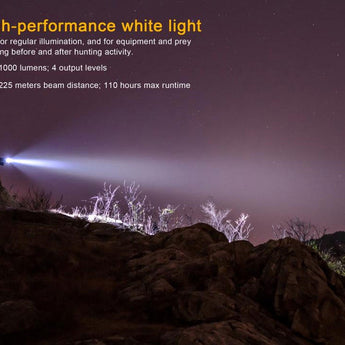 Fenix TK25RB Tri-Color Tactical Flashlight - CREE XP-G2 S3 LED - CREE XP-E2 Red and Blue LEDs - 1000 Lumens - Uses 1 x 18650 or 2 x CR123A