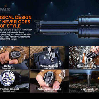 Fenix TK35UE-V2 LED Flashlight - 5000 Lumens - 3 x Luminus SST40 - Uses 2 x 18650 or 4 x CR123A