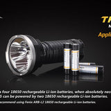Fenix TK75 Flashlight with CREE XM-L2 LED - 2900 Lumens - Uses 4 x 18650