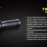 Fenix TK75 Flashlight with CREE XM-L2 LED - 2900 Lumens - Uses 4 x 18650
