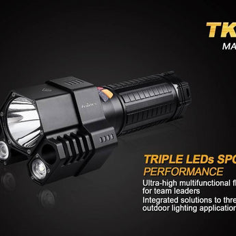 Fenix TK76 Tactical Flashlight - 3 x CREE XM-L2 U2 LEDs - 2800 Lumens - Uses 4 x 18650s or 8 x CR123As