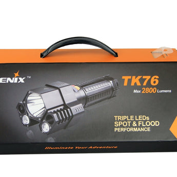Fenix TK76 Tactical Flashlight - 3 x CREE XM-L2 U2 LEDs - 2800 Lumens - Uses 4 x 18650s or 8 x CR123As