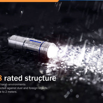 Fenix UC02SS USB Rechargeable Stainless Steel Keylight - CREE XP-G2 S2 LED - 130 Lumens - Includes 1 x 10180 - Blue