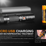 Fenix UC35 V2.0 Rechargeable LED Flashlight - CREE XP-L HI V3 - 1000 Lumens - Uses 1 x ARB-L18 18650 (Included) or 2 x CR123A