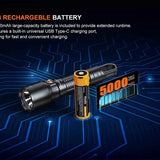 Fenix WF25RM Multi-Functional Cradle Charging Duty LED Flashlight - 3000 Lumens - Luminus SST70 - 365nm UV - Includes 1 x ARB-L21-5000U