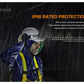 Fenix WF30RE Rechargeable Intrinsically Safe LED Flashlight - 280 Lumens - Includes 1 x 18650