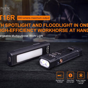 Fenix WT16R Rechargeable Worklight - 300 Lumens - Spotlight and Floodlight