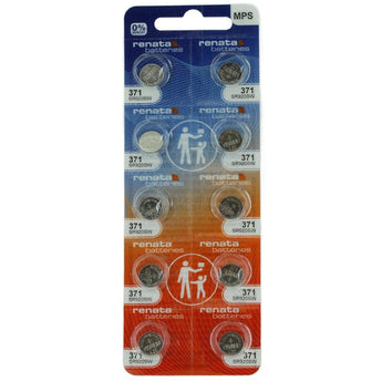 Renata 371 MPS 35mAh 1.55V Silver Oxide Coin Cell Battery - 1 Piece Tear Strip, Sold Individually