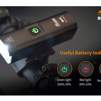 Fitorch BK10 USB-C Rechargeable LED Bike Light - 1300 Lumens - Uses Built-in 4500mAh Li-ion Battery Pack