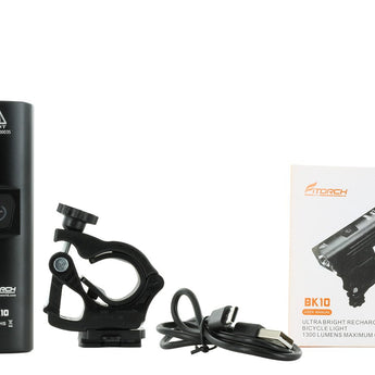 Fitorch BK10 USB-C Rechargeable LED Bike Light - 1300 Lumens - Uses Built-in 4500mAh Li-ion Battery Pack
