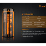 Fitorch C450 26650 4500mAh 3.7V Lithium Ion (Li-ion) Flat Top Battery