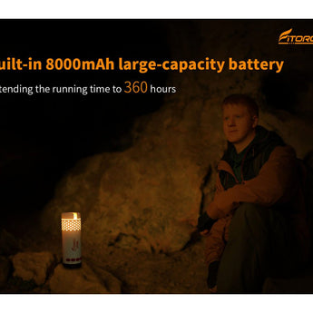 Fitorch CP100 USB-C Rechargeable Telescopic LED Lantern - 650 Lumens - Uses Built-in 8000mAh Li-ion Battery Pack - White