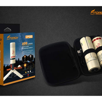 Fitorch CP100 USB-C Rechargeable Telescopic LED Lantern - 650 Lumens - Uses Built-in 8000mAh Li-ion Battery Pack - White