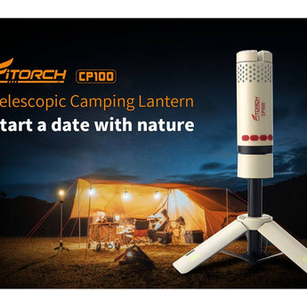 Fitorch CP100 USB-C Rechargeable Telescopic LED Lantern - 650 Lumens - Uses Built-in 8000mAh Li-ion Battery Pack - White