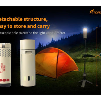 Fitorch CP100 USB-C Rechargeable Telescopic LED Lantern - 650 Lumens - Uses Built-in 8000mAh Li-ion Battery Pack - White