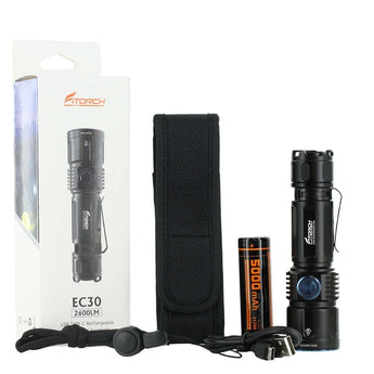 Fitorch EC30 USB-C Rechargeable LED Flashlight - 2600 Lumens - CREE XHP50.2 - Includes 1 x 21700