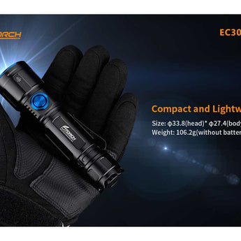 Fitorch EC30 USB-C Rechargeable LED Flashlight - 2600 Lumens - CREE XHP50.2 - Includes 1 x 21700