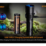 Fitorch EC30 USB-C Rechargeable LED Flashlight - 2600 Lumens - CREE XHP50.2 - Includes 1 x 21700