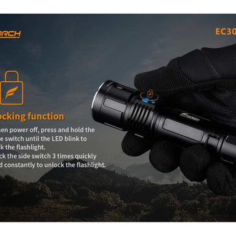 Fitorch EC30 USB-C Rechargeable LED Flashlight - 2600 Lumens - CREE XHP50.2 - Includes 1 x 21700