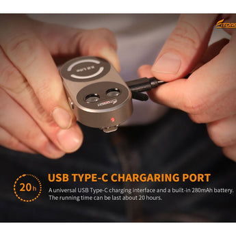 Fitorch K2 Lite USB-C Rechargeable LED Keylight - 1000 Lumens - Uses Built-in 280mAh Li-ion Battery Pack - Multiple Colors - Aluminum or Titanium