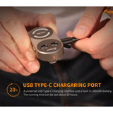 Fitorch K2 Lite USB-C Rechargeable LED Keylight - 1000 Lumens - Uses Built-in 280mAh Li-ion Battery Pack - Multiple Colors - Aluminum or Titanium