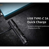 Fitorch M20 USB-C Rechargeable LED Flashlight - 3000 Lumens - Includes 1 x 18650