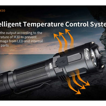 Fitorch M30 USB-C Rechargeable LED Flashlight - 3300 Lumens - Includes 1 x 18650
