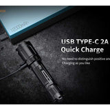 Fitorch M30 USB-C Rechargeable LED Flashlight - 3300 Lumens - Includes 1 x 18650
