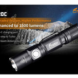 Fitorch P20C USB-C Rechargeable LED Flashlight - 1500 Lumens - CREE XP-L2 - Includes 1 x 18650