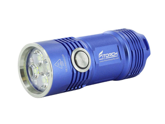 Blue Fitorch P25 Little Fatty LED Flashlight - Front Angled View