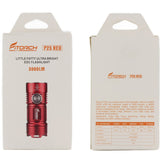 BUNDLE: Fitorch P25 LED Flashlight Packaged - Front and Back of Box