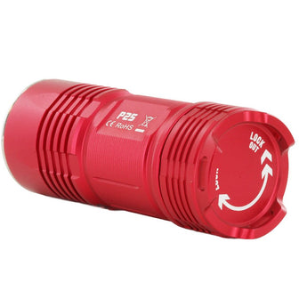 BUNDLE: Fitorch P25 LED Flashlight - Angled View of Tail Cap