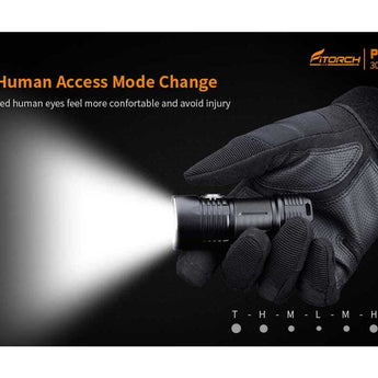 Fitorch P25 Little Fatty LED Flashlight - 4 x CREE XP-G3 - 3000 Lumens - Uses 1 x 26350 (included) - Black