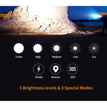 BUNDLE: Fitorch P25GT LED Flashlight - 4 x CREE XP-G3 -3000 Lumens - Includes 1 x 26350 and 1 x ET25GT Extender Tube