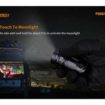 BUNDLE: Fitorch P25GT LED Flashlight - 4 x CREE XP-G3 -3000 Lumens - Includes 1 x 26350 and 1 x ET25GT Extender Tube