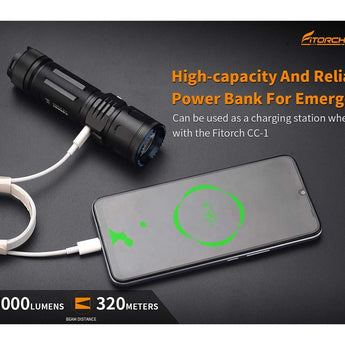 Fitorch P26RGT USB-C Rechargeable LED Flashlight - 5000 Lumens - CREE XHP 70.3 - Includes 1 x 26650