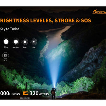 Fitorch P26RGT USB-C Rechargeable LED Flashlight - 5000 Lumens - CREE XHP 70.3 - Includes 1 x 26650