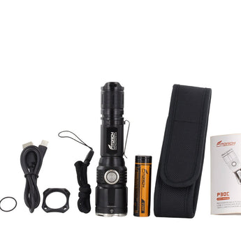 Fitorch P30C USB-C Rechargeable LED Flashlight - 1600 Lumens - CREE XP-L2 - Includes 1 x 18650
