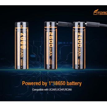 Fitorch P30C USB-C Rechargeable LED Flashlight - 1600 Lumens - CREE XP-L2 - Includes 1 x 18650
