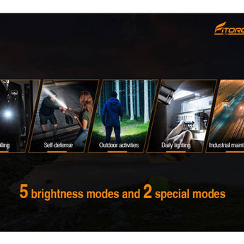 Fitorch P30C USB-C Rechargeable LED Flashlight - 1600 Lumens - CREE XP-L2 - Includes 1 x 18650