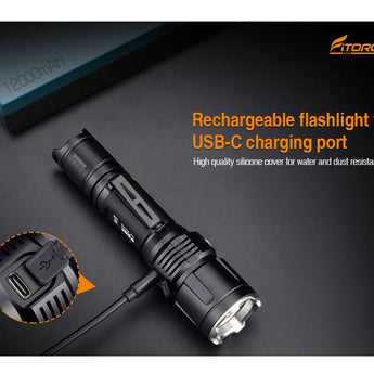 Fitorch P30C USB-C Rechargeable LED Flashlight - 1600 Lumens - CREE XP-L2 - Includes 1 x 18650