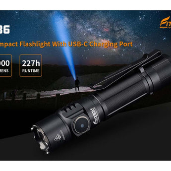 Fitorch P36 USB-C Rechargeable LED Flashlight - Luminus SFT-70 - 3000 Lumens - Includes 1 x 21700