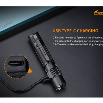 Fitorch P36 USB-C Rechargeable LED Flashlight - Luminus SFT-70 - 3000 Lumens - Includes 1 x 21700