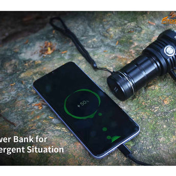 Fitorch P50 Little Monster USB-C Rechargeable LED Searchlight - 10000 Lumens - Includes 1 x 32650 - Black or White