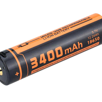 Fitorch UC34R 18650 3400mAh 3.7V Protected Lithium Ion (Li-ion) Button Top Battery