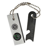 Ultimate Survival Technologies FlintBar 7-in-1 Multi-Tool - Includes Striker, Tinder Scraper, Wrench, Compass, Flint, Ruler and Mirror - Aluminum (20-MTL0007)